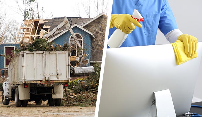 Collage age of disaster and electronic device cleaning