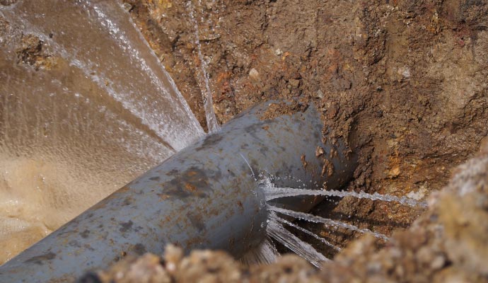 Broken water pipe