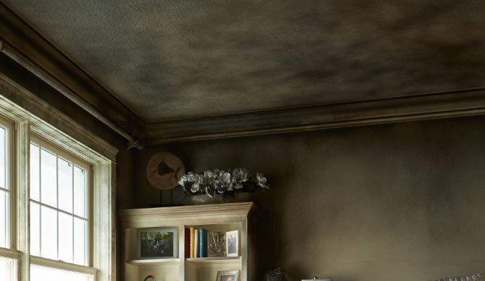 Smoke odor on ceiling and wall