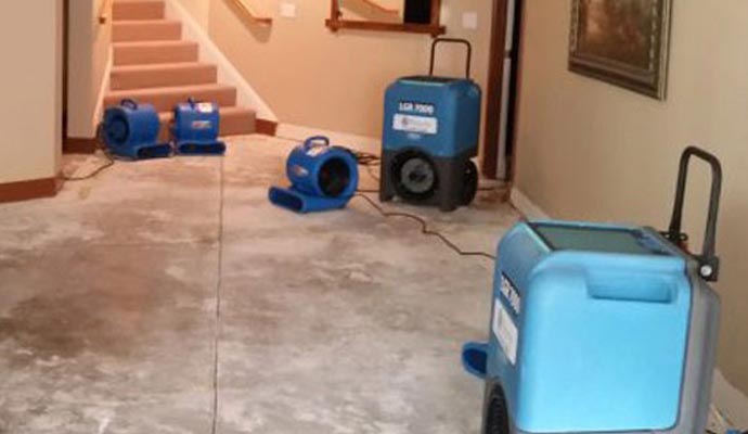 Emergency water damage restoration equipment