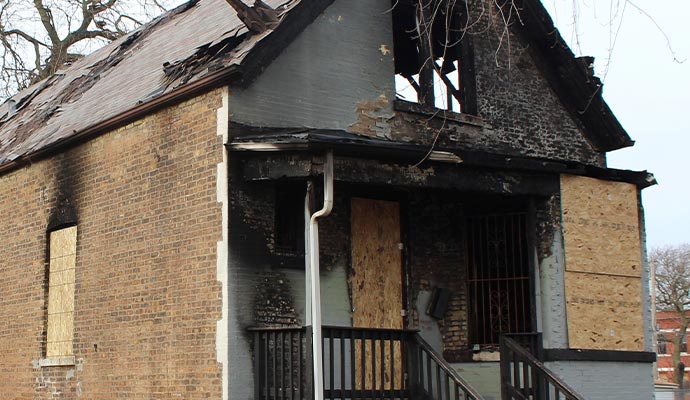 Fire Damage Brick Home Board Up Restoration Service in Edison & East Brunswick, NJ