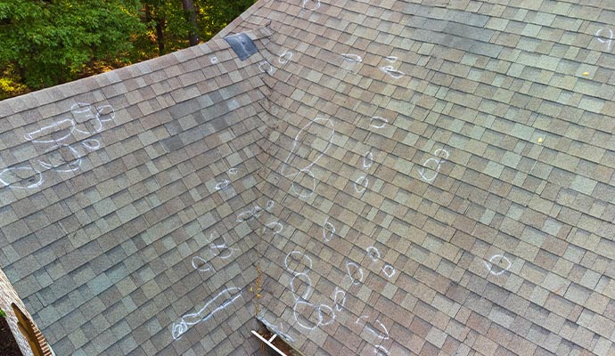 hail damage on the roof