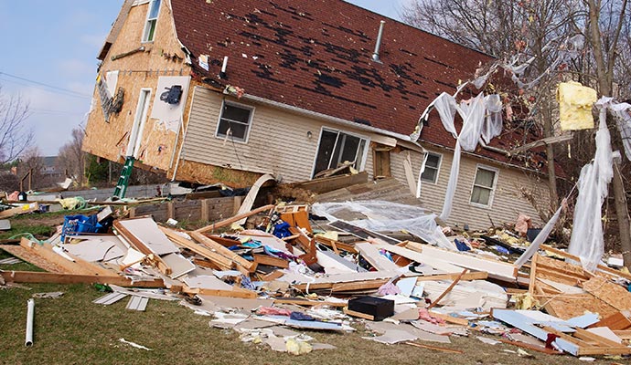 Property damage from the hurricane