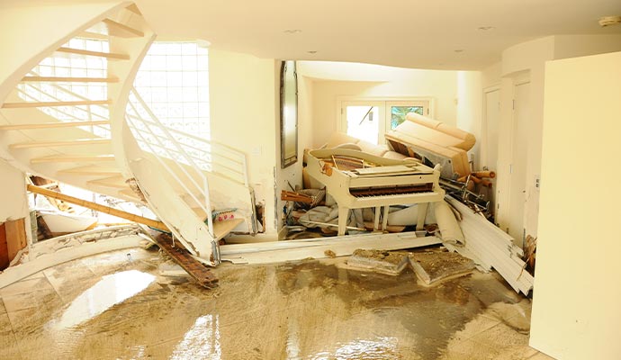 residential floor water flood damage restoration