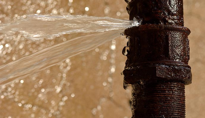damaged water pipe