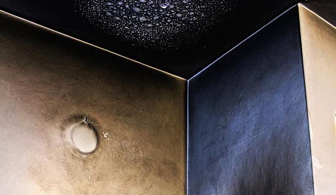 Soot damaged ceiling