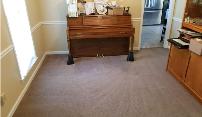 Beautiful carpet placed on room