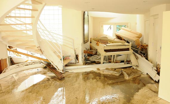 A water damaged house