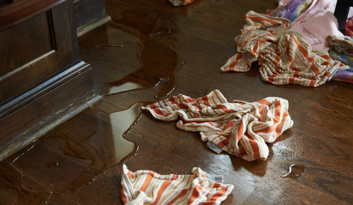 Water damaged surface